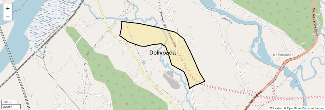 Location Map of Dolivpada, Palghar