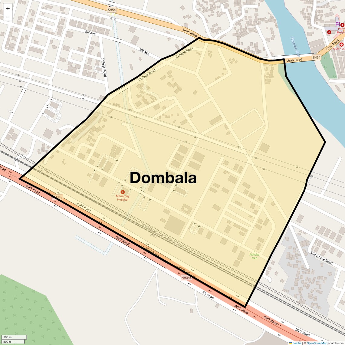 Location Map of Dombala, Navi Mumbai