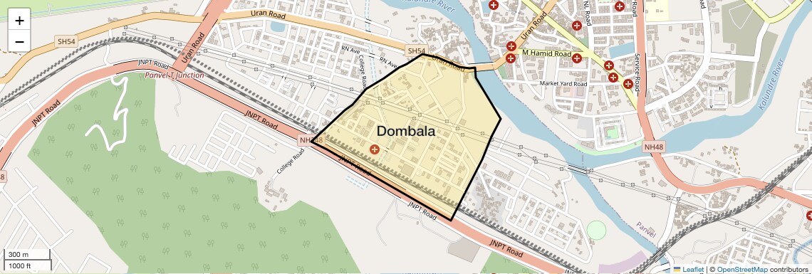 Location Map of Dombala, Navi Mumbai