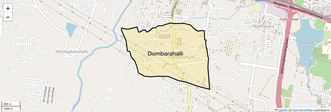 Location Map of Dombarahalli, Bangalore