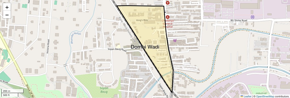 Location Map of Dombi Wadi, Pune