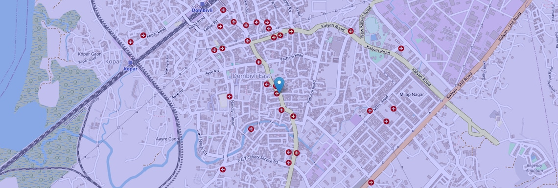 Location Map of Dombivli, Thane