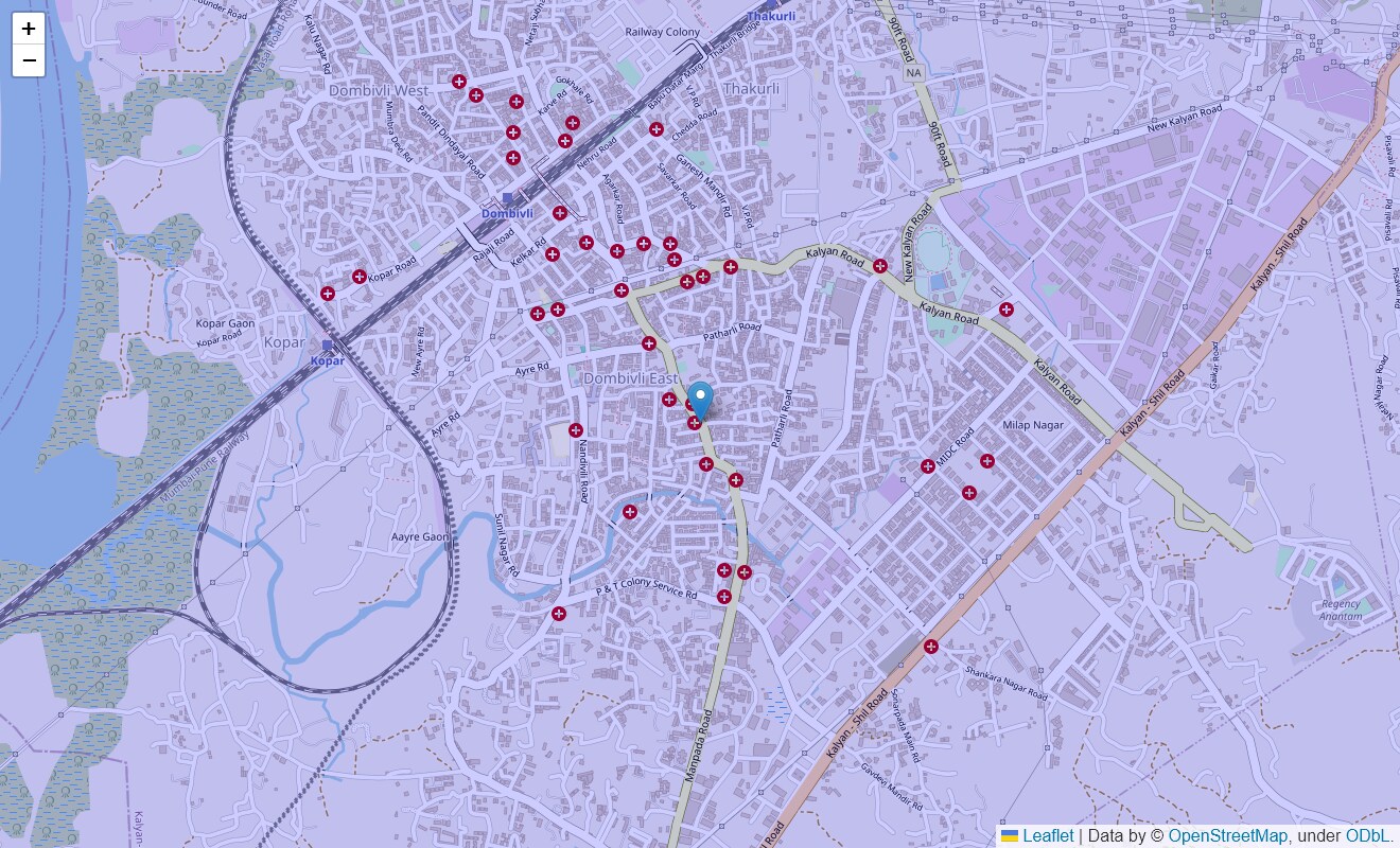 Location Map of Dombivli, Thane