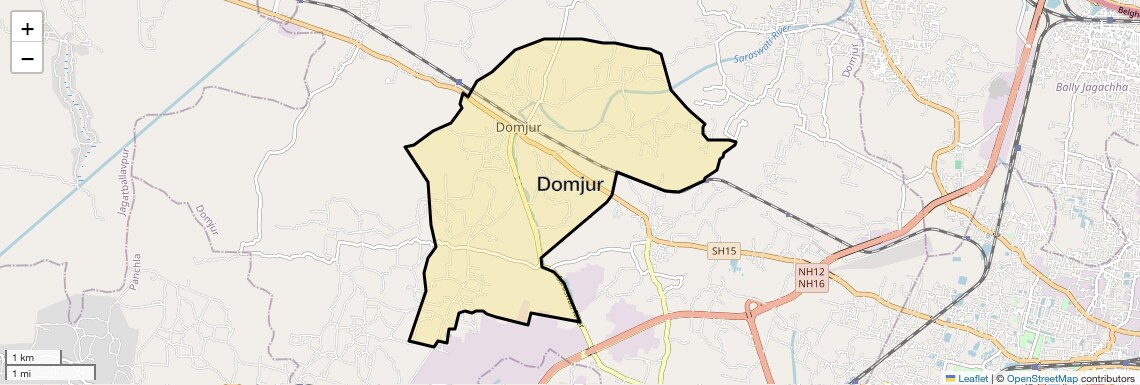 Location Map of Domjur, Kolkata