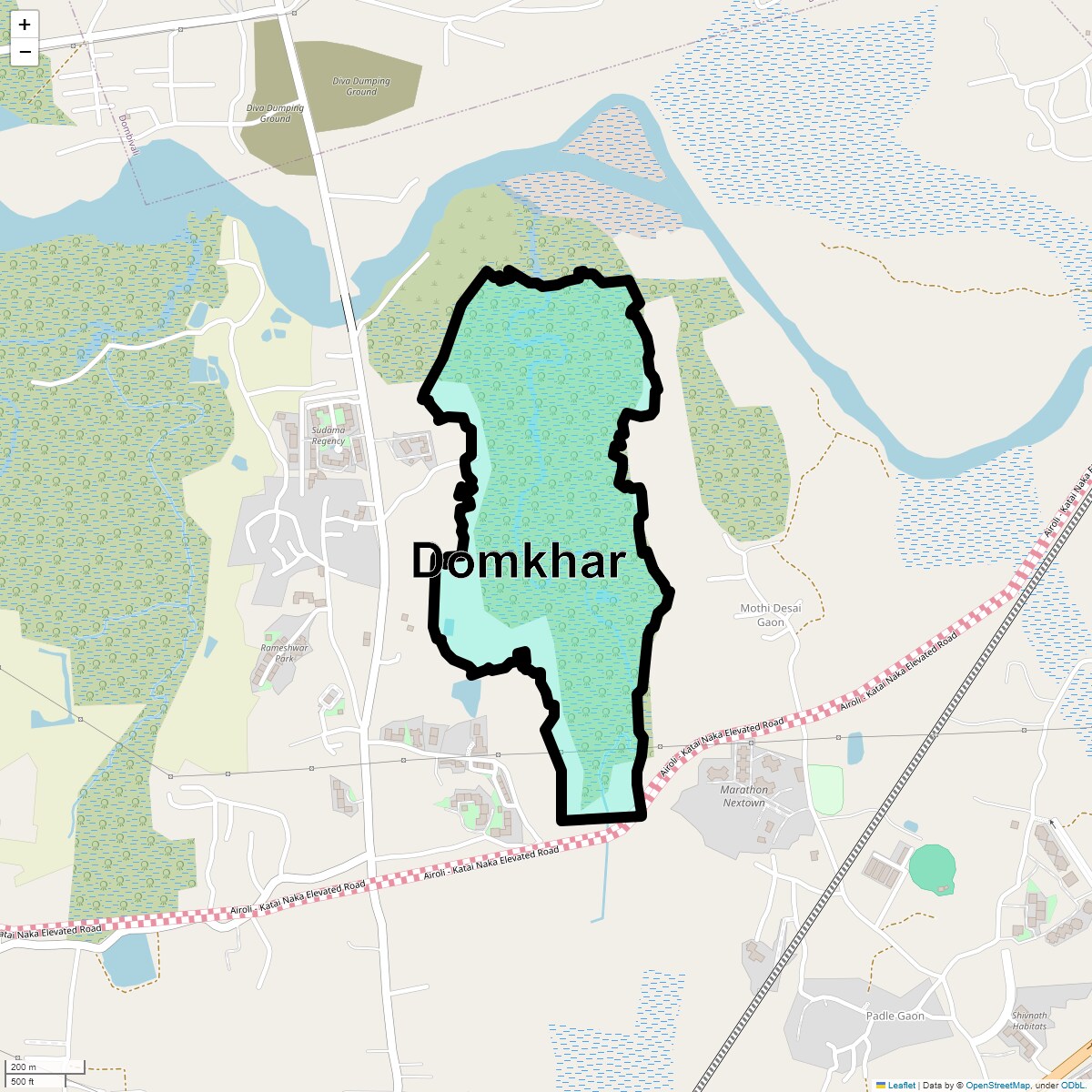 Location Map of Domkhar, Thane