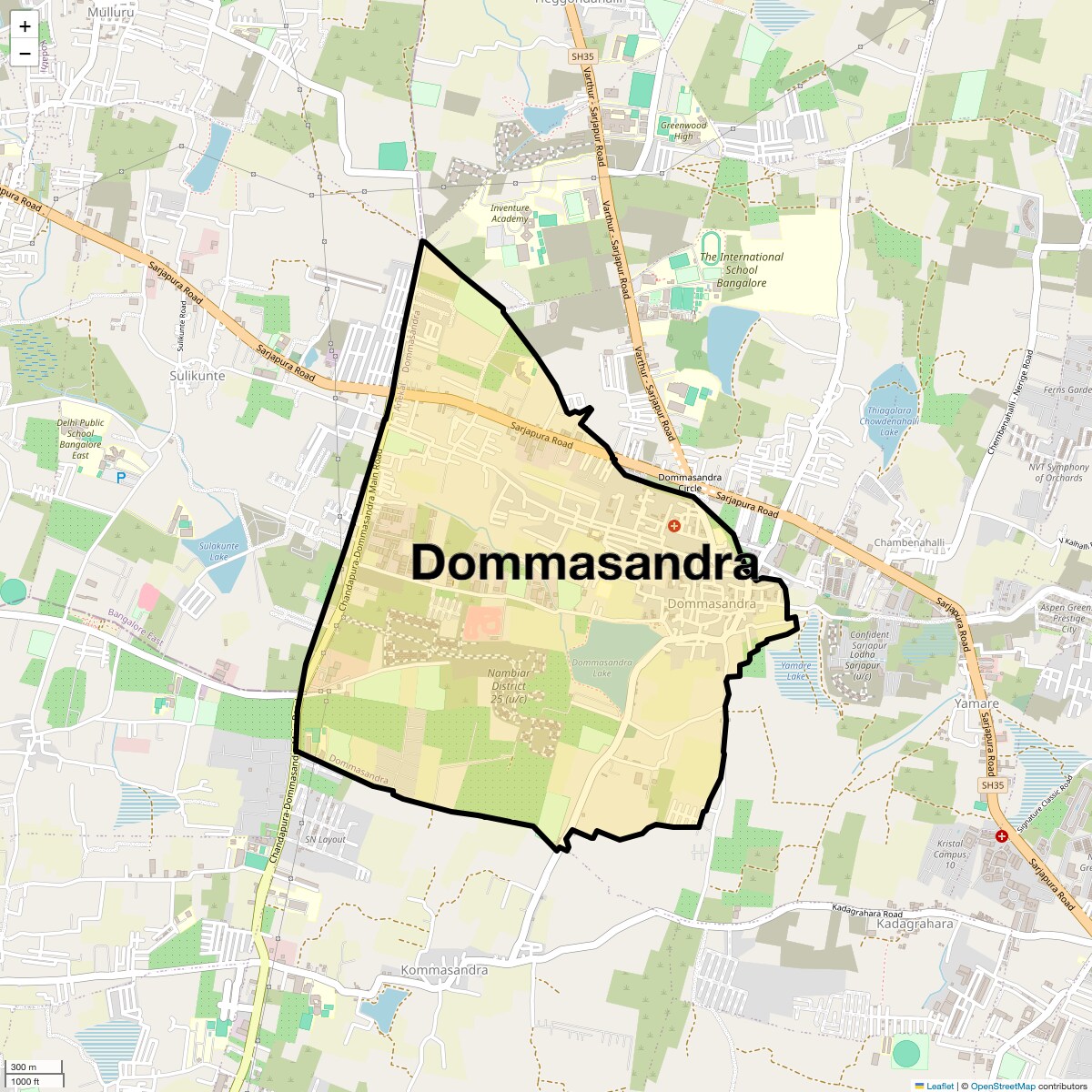 Location Map of Dommasandra, Bangalore