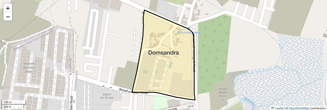 Location Map of Domsandra, Bangalore