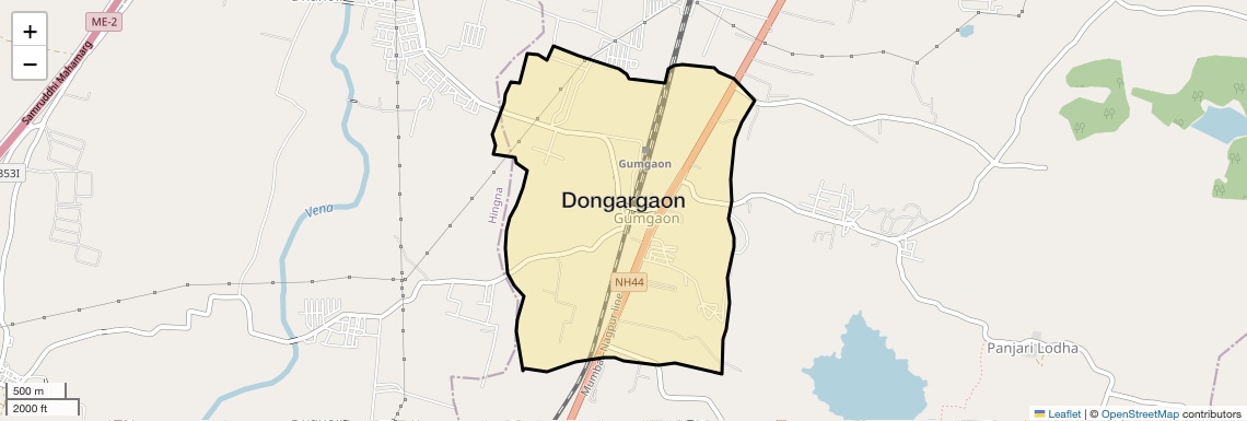 Location Map of Dongargaon, Nagpur
