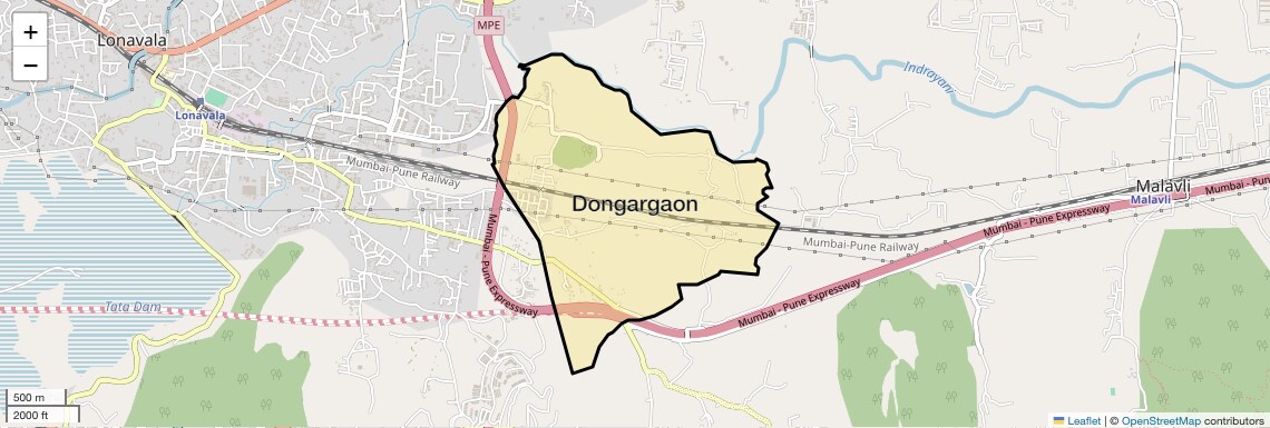 Location Map of Dongargaon, Pune