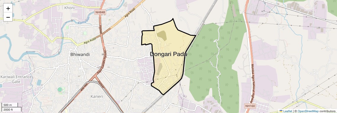 Location Map of Dongari Pada, Thane