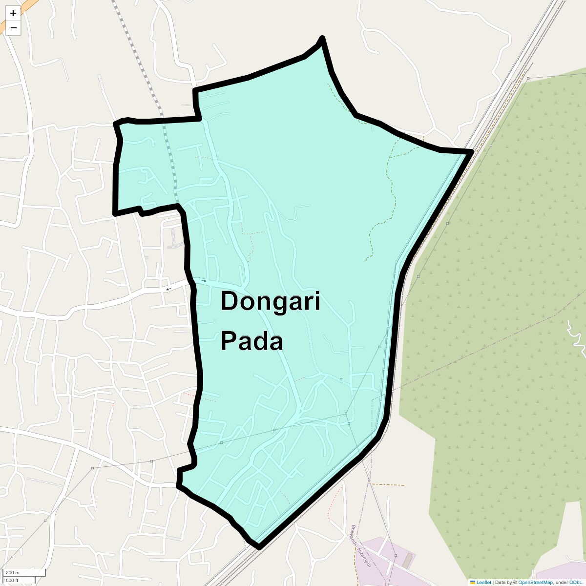 Location Map of Dongari Pada, Thane