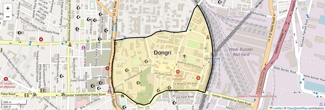 Location Map of Dongri, Thane