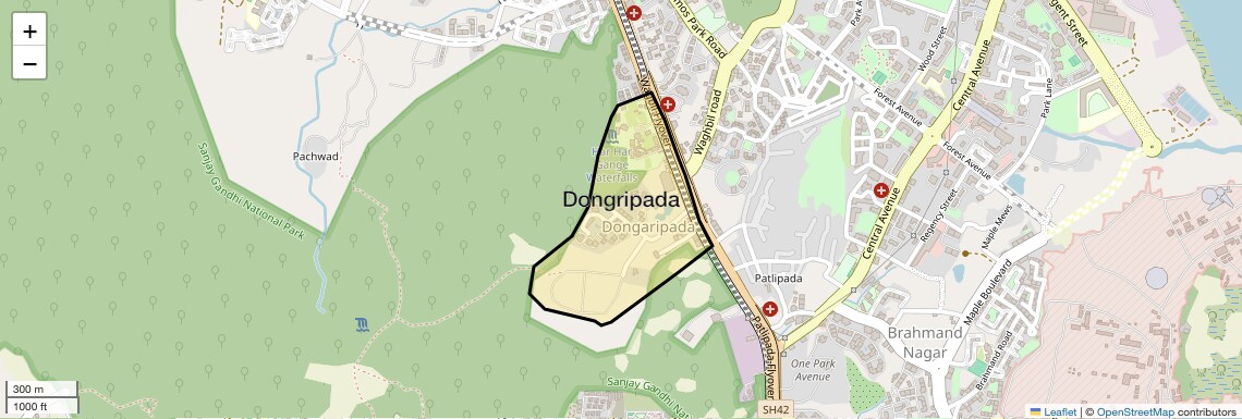 Location Map of Dongripada, Thane