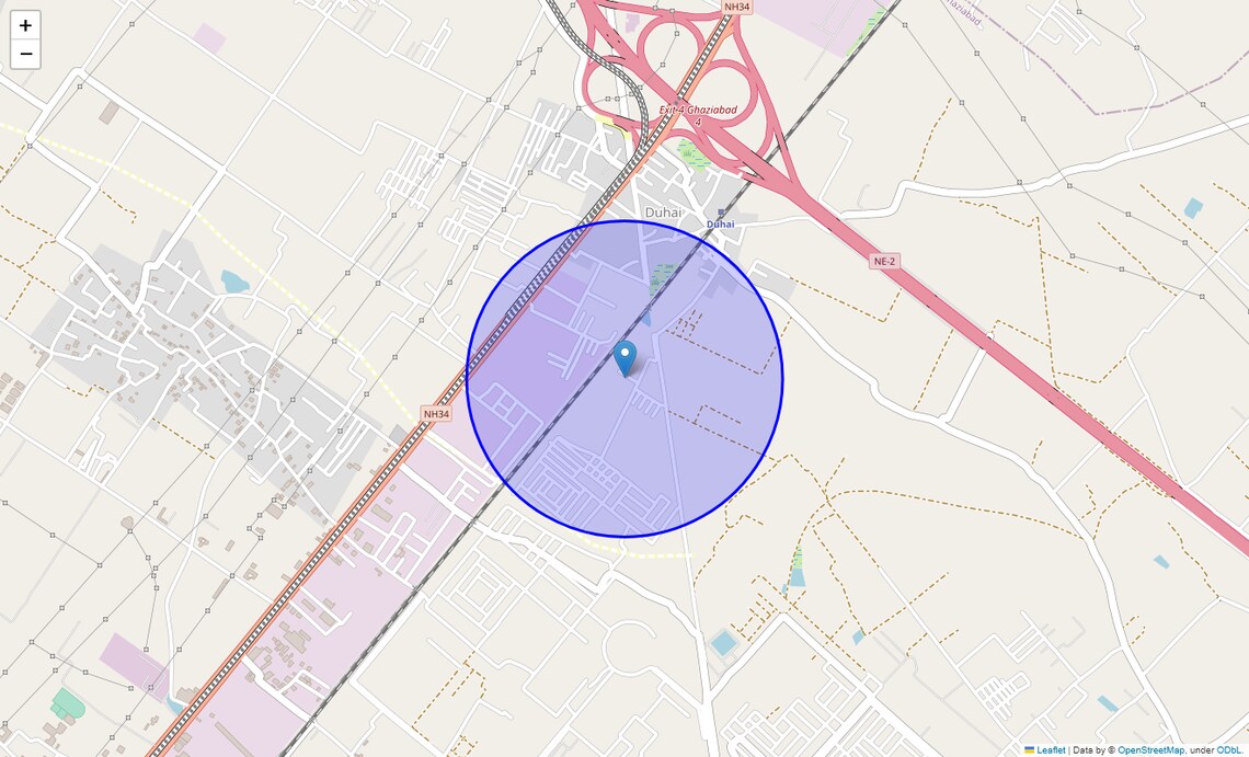 Location Map of Doohrioohri, Ghaziabad