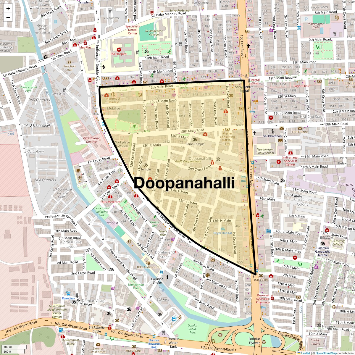 Location Map of Doopanahalli, Bangalore