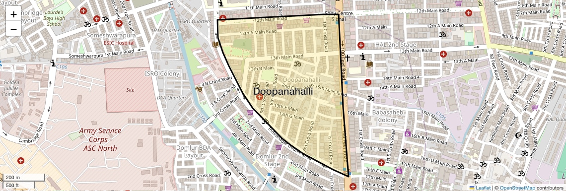 Location Map of Doopanahalli, Bangalore