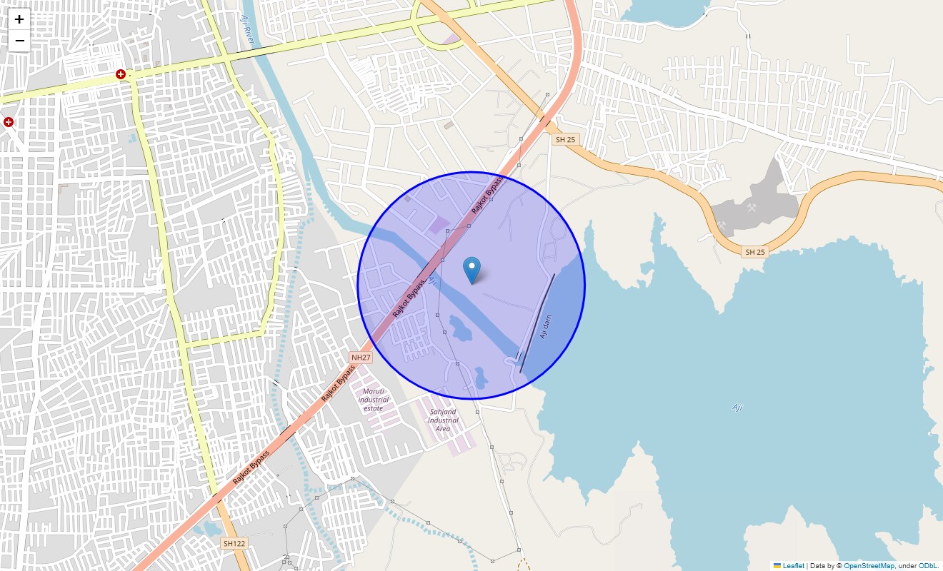 Location Map of Doordarshan Kendra Colony, Rajkot