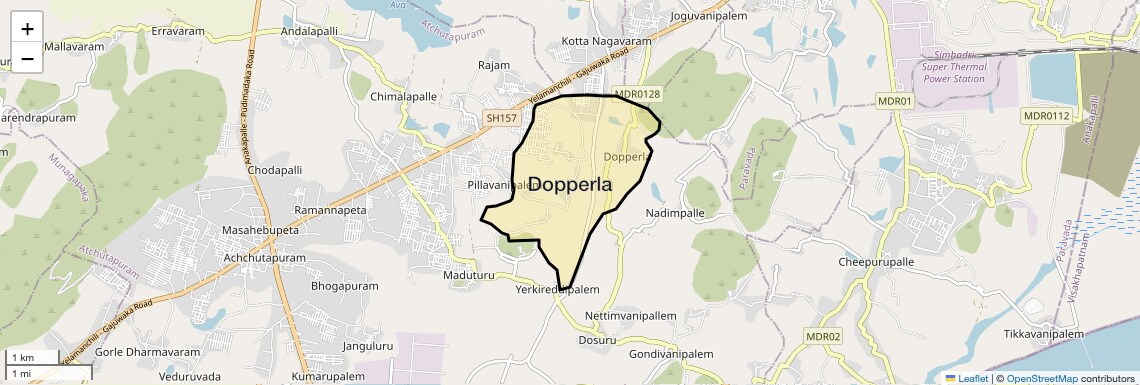 Location Map of Dopperla, Vizag