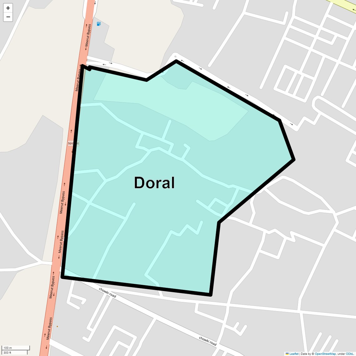 Location Map of Doral, Meerut