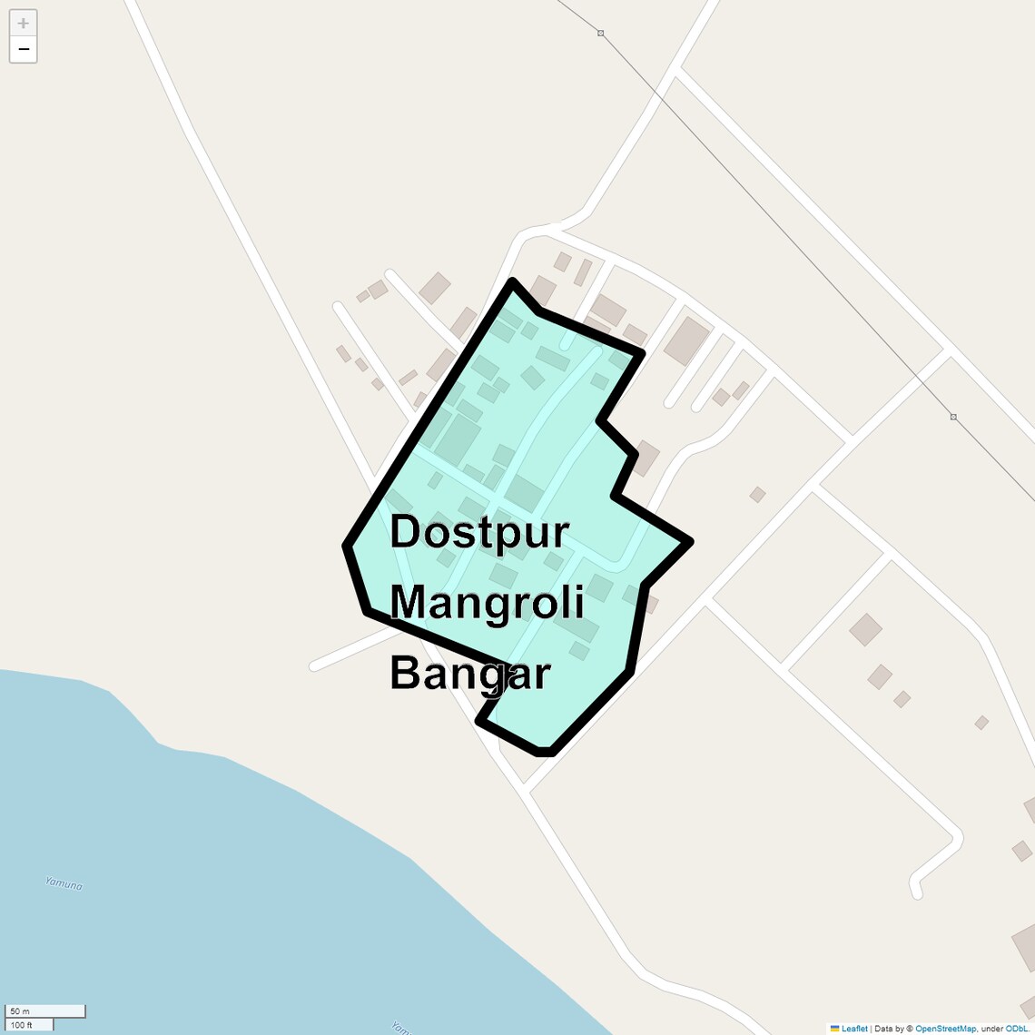 Location Map of Dostpur Mangroli Bangar, Noida