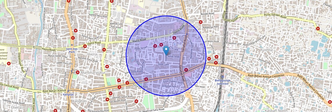 Location Map of Dover Lane, Kolkata