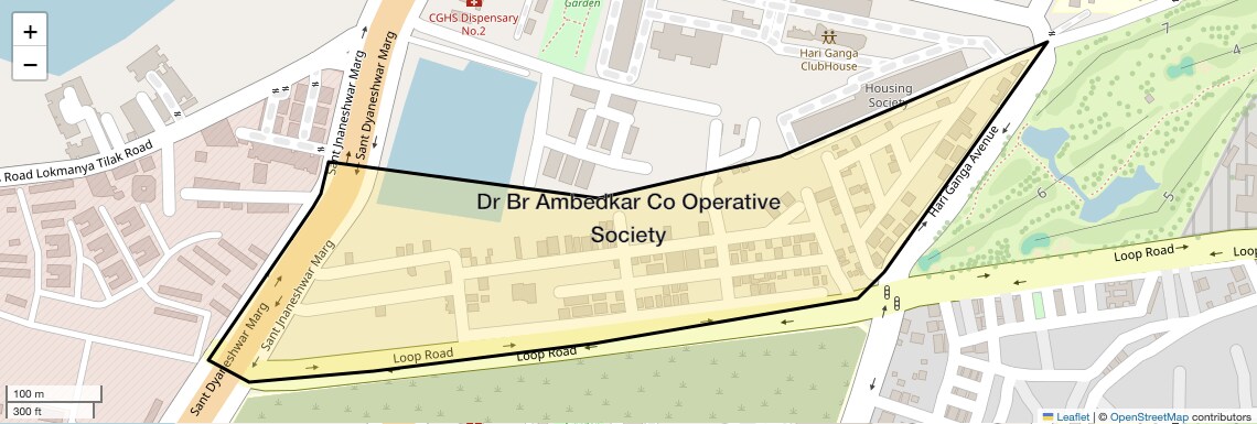 Location Map of Dr Br Ambedkar Co Operative Society, Pune