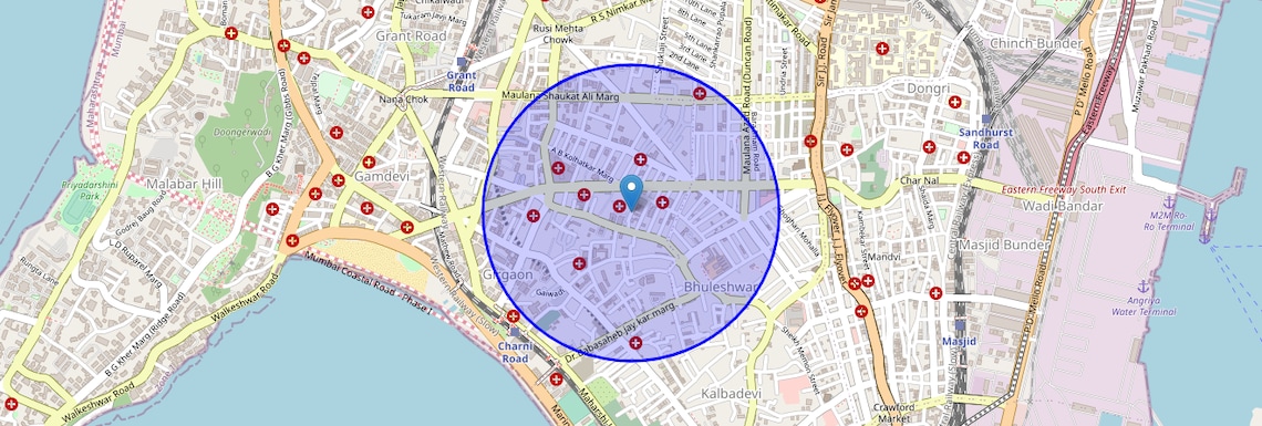 Location Map of Dr Deshmukh Marg, Mumbai