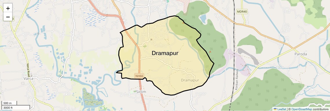 Location Map of Dramapur, Goa
