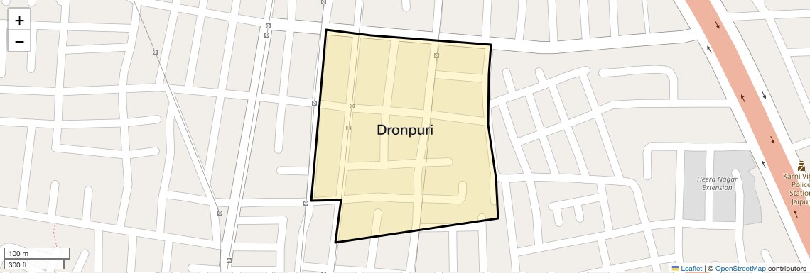 Location Map of Dronpuri, Jaipur