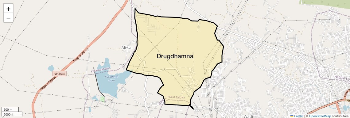 Location Map of Drugdhamna, Nagpur