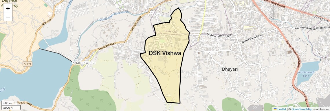 Location Map of DSK Vishwa, Pune