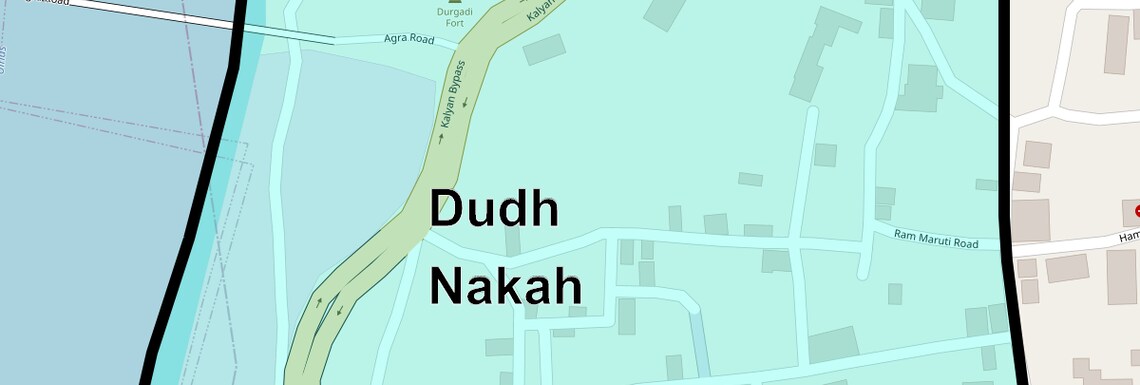Location Map of Dudh Nakah, Thane