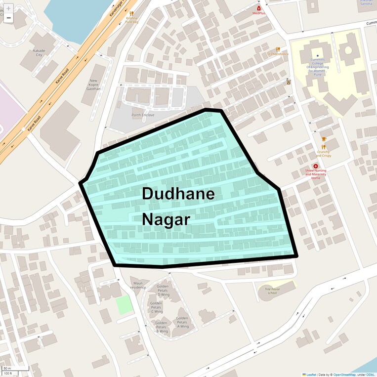 Location Map of Dudhane Nagar