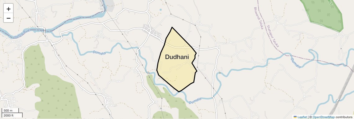 Location Map of Dudhani, Thane