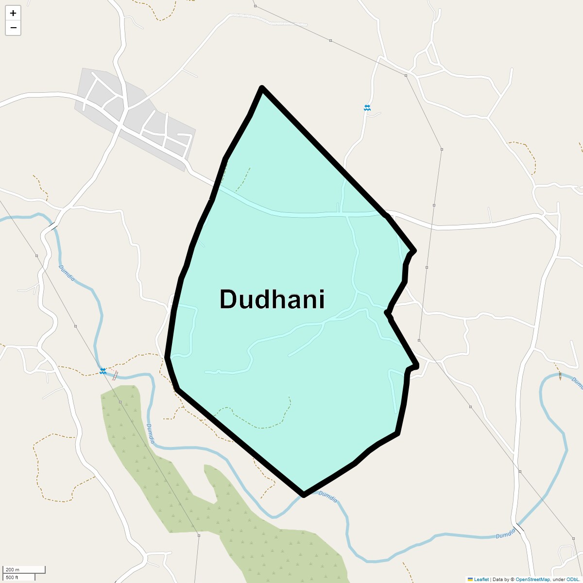Location Map of Dudhani, Thane