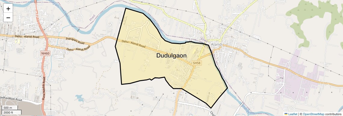 Location Map of Dudulgaon, Pune