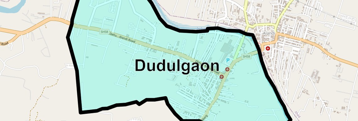 Location Map of Dudulgaon, Pune