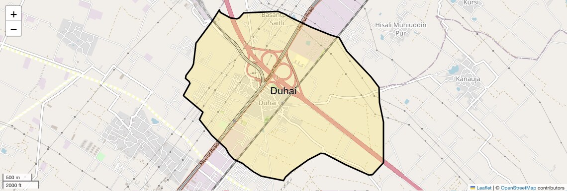 Location Map of Duhai, Ghaziabad