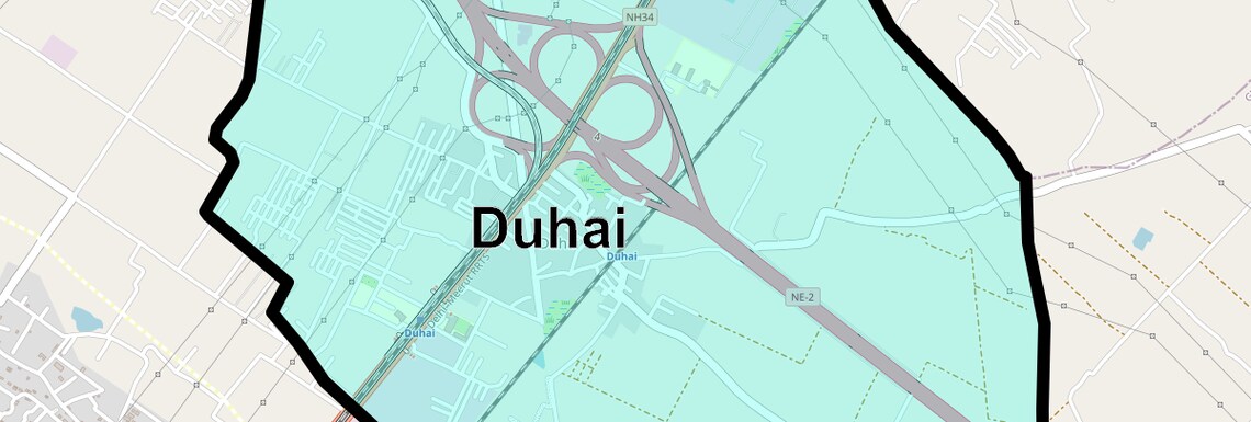 Location Map of Duhai, Ghaziabad
