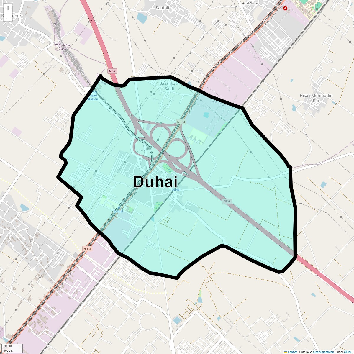 Location Map of Duhai, Ghaziabad