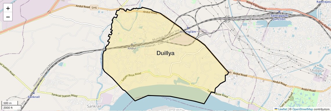 Location Map of Duillya, Kolkata