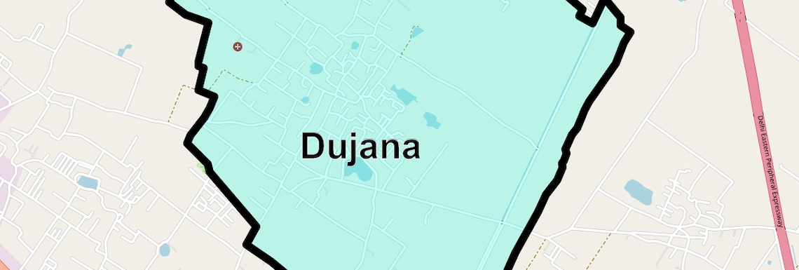 Location Map of Dujana, Ghaziabad