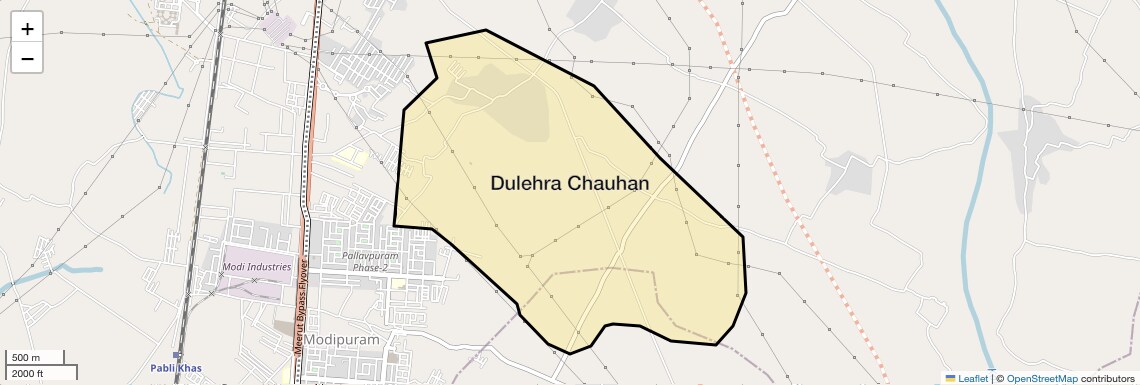 Location Map of Dulehra Chauhan, Meerut
