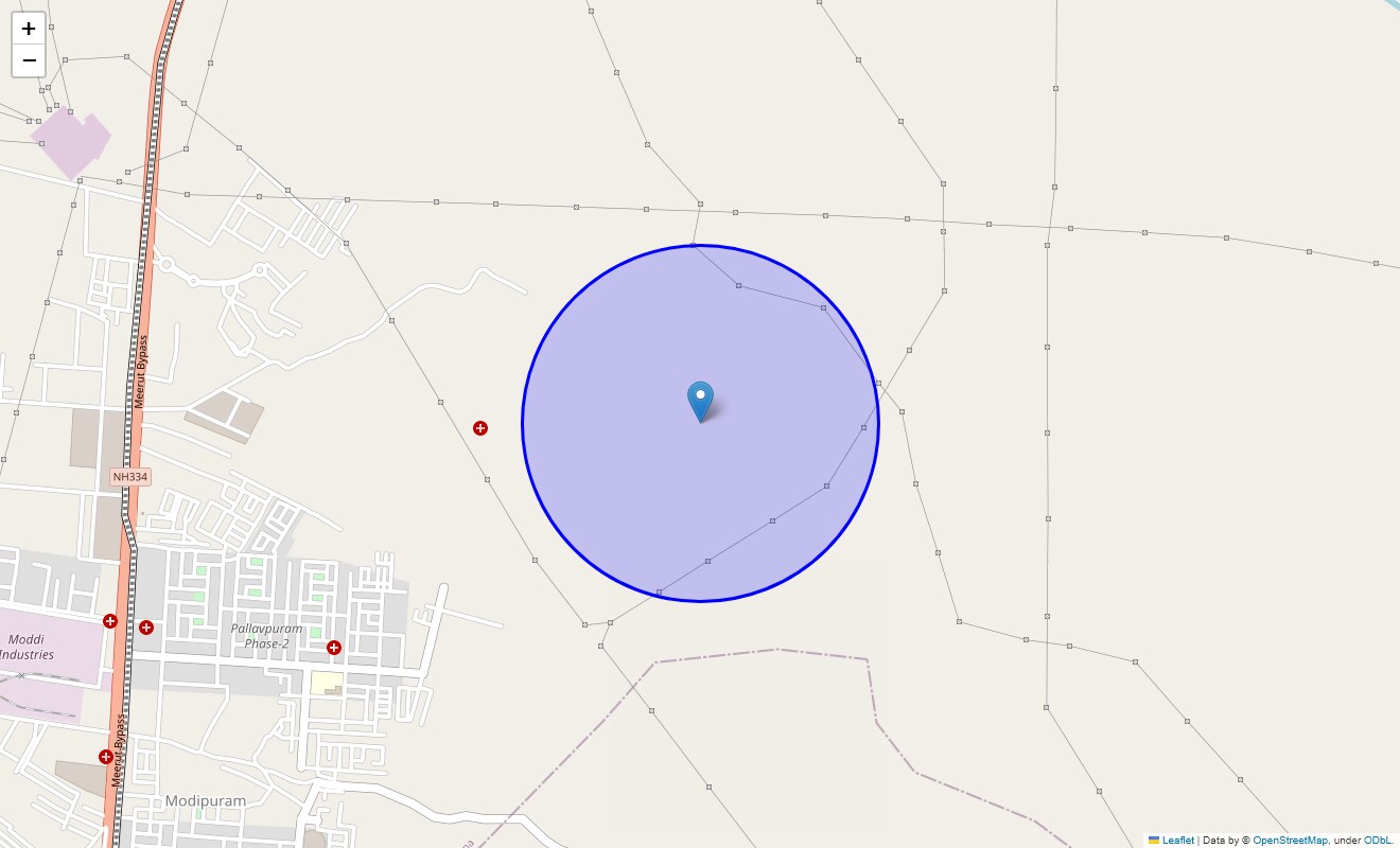 Location Map of Dulehra Chauhan, Meerut