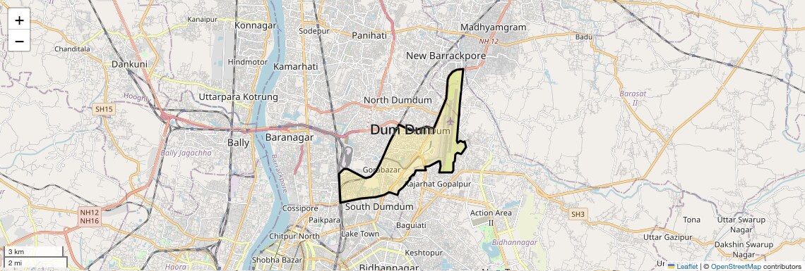 Location Map of Dum Dum, Kolkata