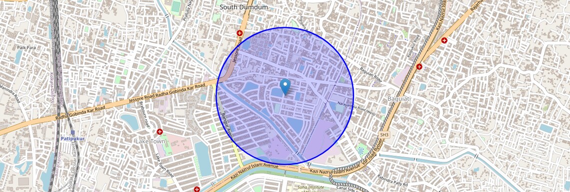 Location Map of Dum Dum Park, Kolkata