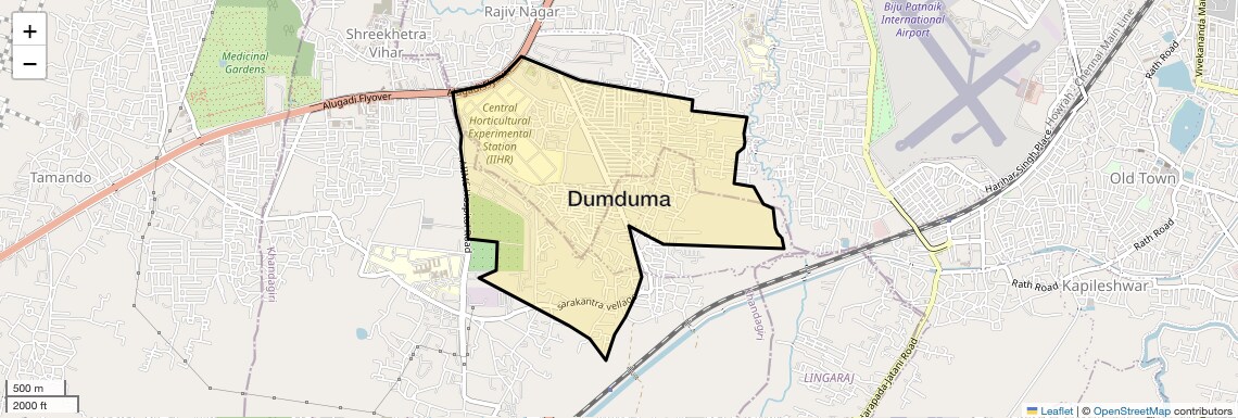 Location Map of Dumduma, Bhubaneswar