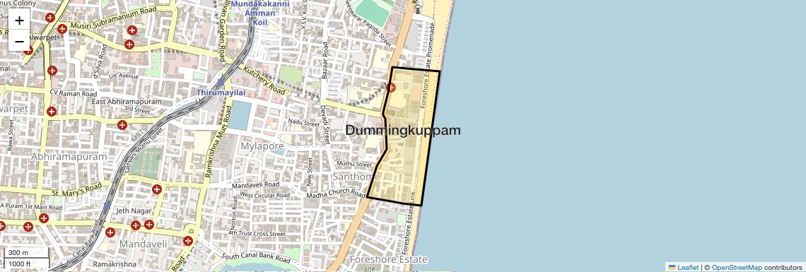 Location Map of Dummingkuppam, Chennai