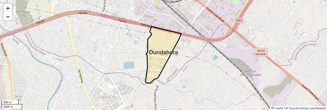 Location Map of Dundahera, Ghaziabad