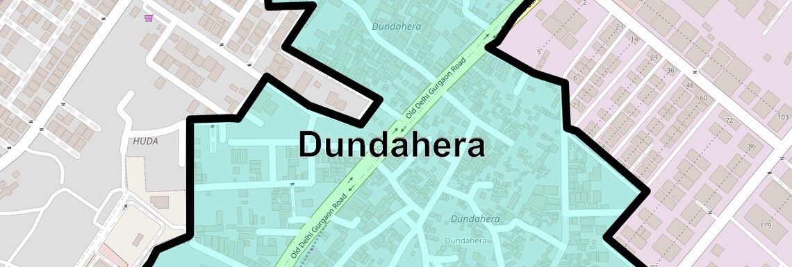 Location Map of Dundahera, Gurgaon